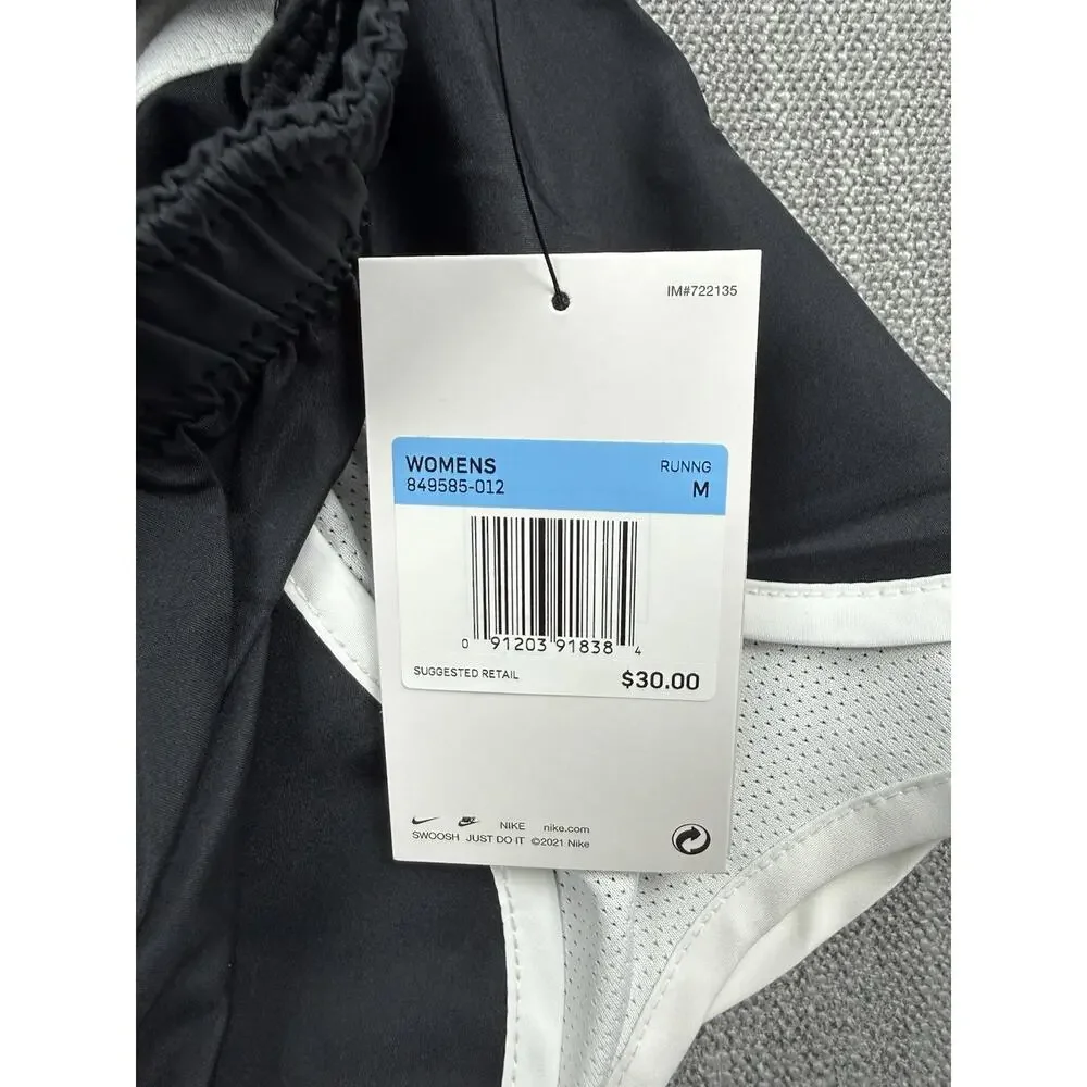 Nike Dri-FIT Women’s Running Shorts Black White Lined Size Medium NWT